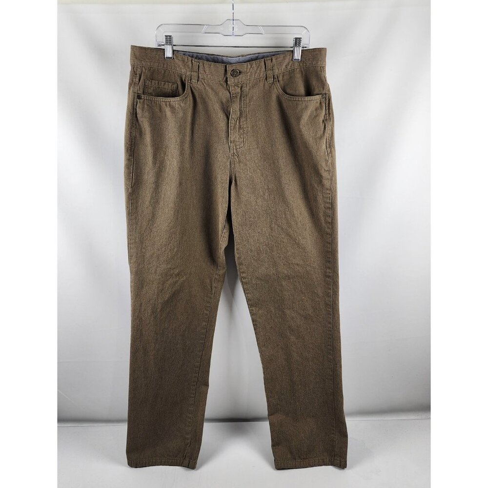 Johnston & Murphy Pants Mens 36x30 Brown Straight Leg Regular Fit Chino Pants